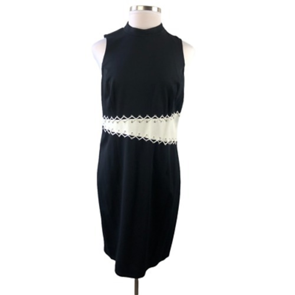 Lane Bryant Laced Eyelet Bodycon Dress BY ABS Allen Schwartz Plus Size 1X Black - Picture 5 of 8